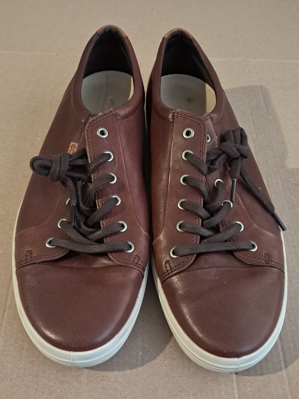 Ecco Men's Dark Brown Leather Low-Top Sneakers